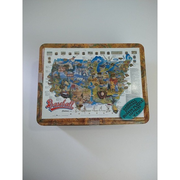 Baseball Stadiums Jigsaw Puzzle 550 Piece Channel Craft Tin 18" x 24" - Picture 1 of 8